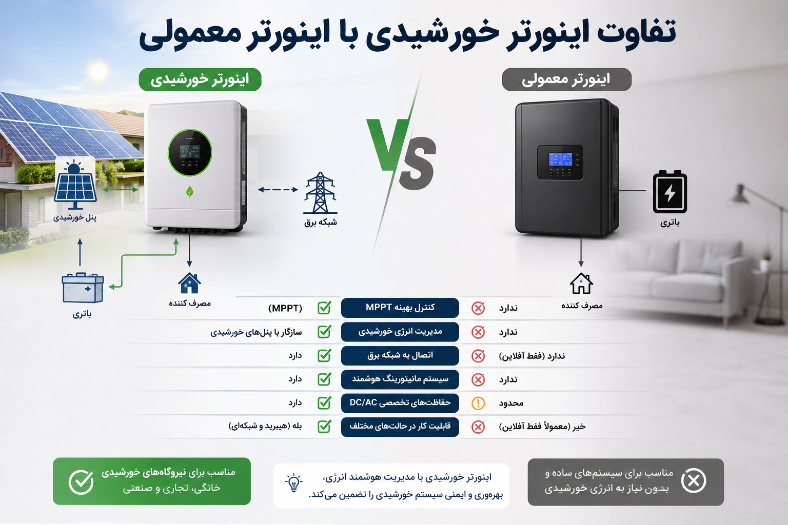 تفاوت اینورتر، UPS و مبدل برق چیست؟